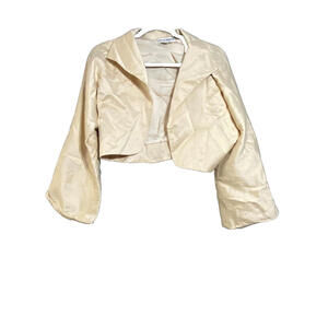 Vintage Heidi Weisel Women's Beige Open Cardigan Size 8